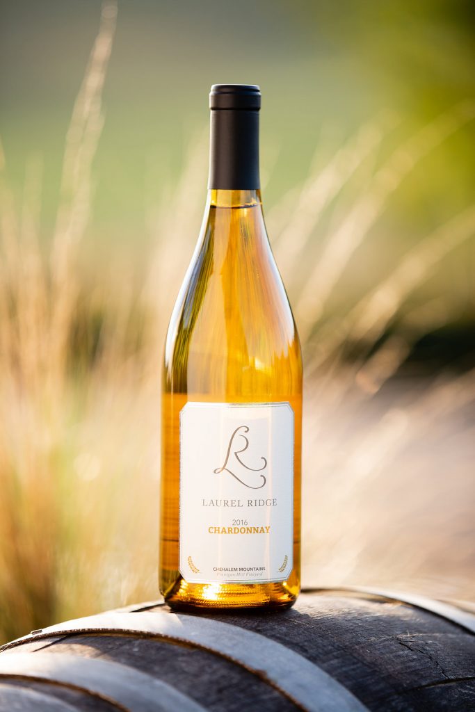 A bottle of Laurel Ridge Chardonnay
